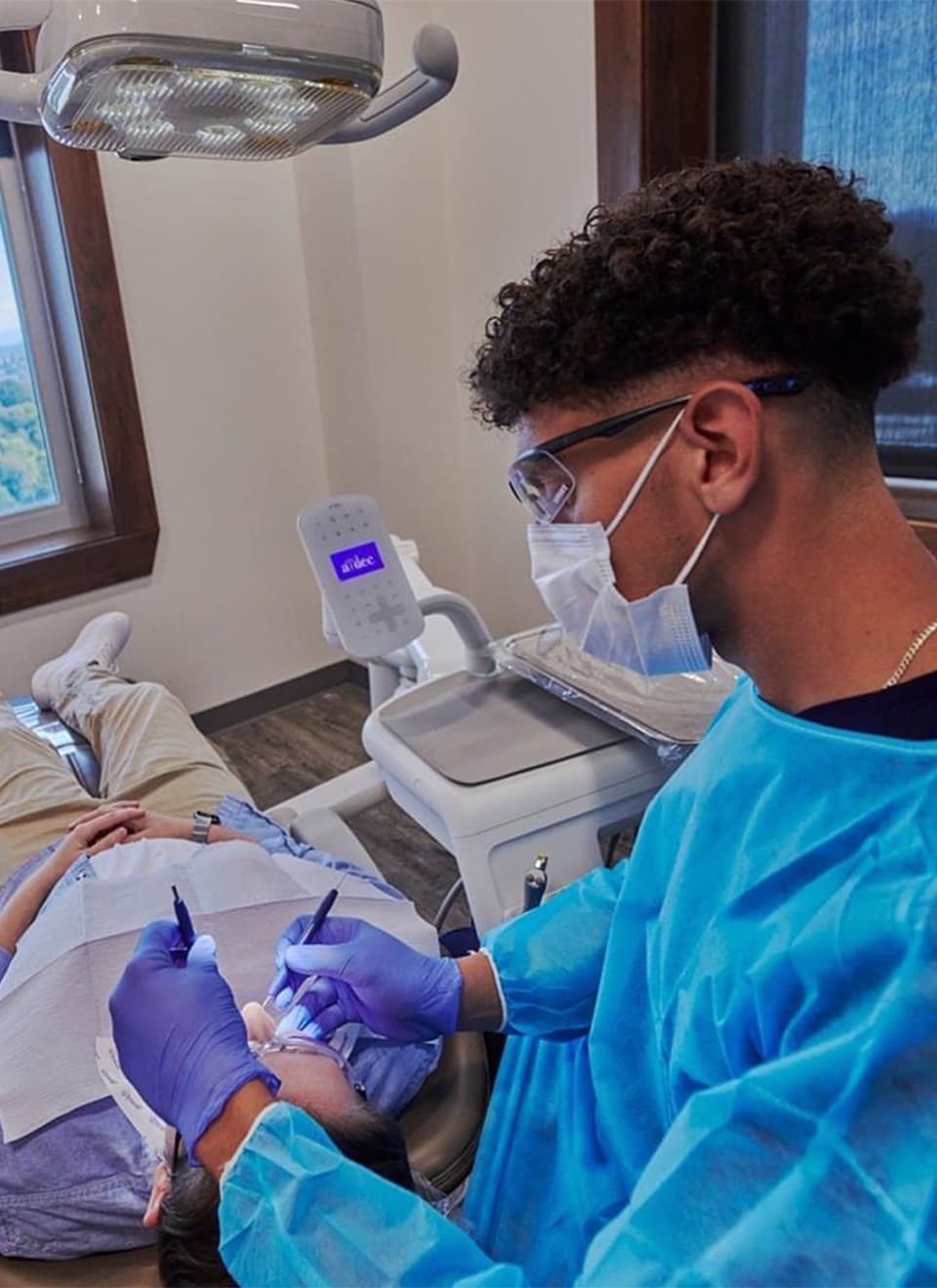 student learning dental techniques