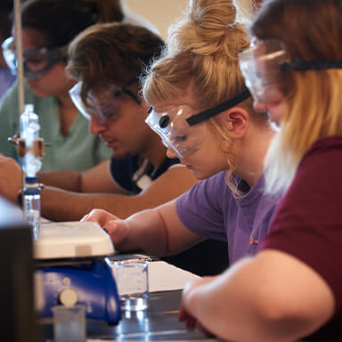 students in a chemistry lab