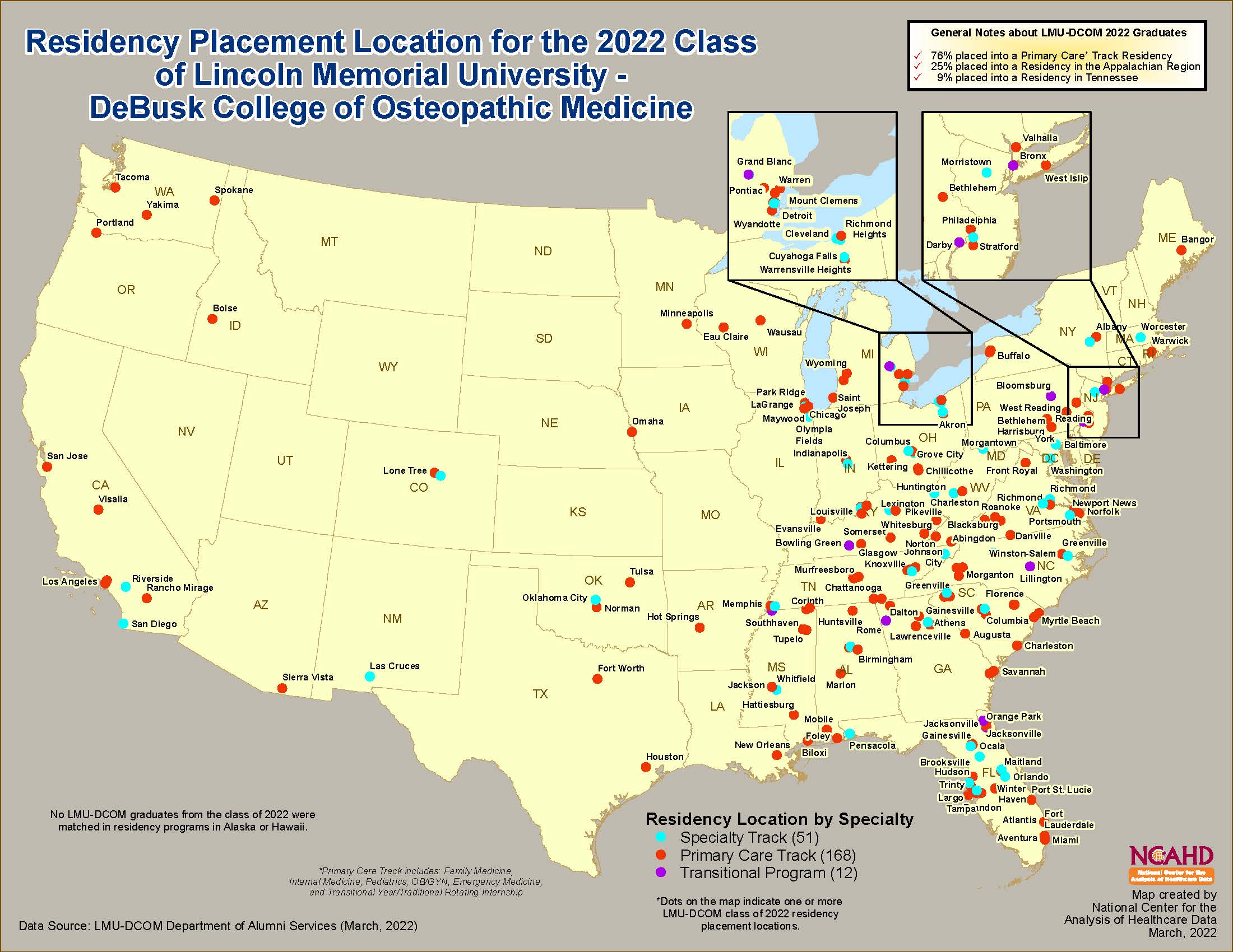 2022 Placement map
