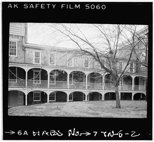 Arcade on side elevation - Tennessee School for the Deaf, Summit Hill Drive & Broadway, Knoxville, Knox County, TN